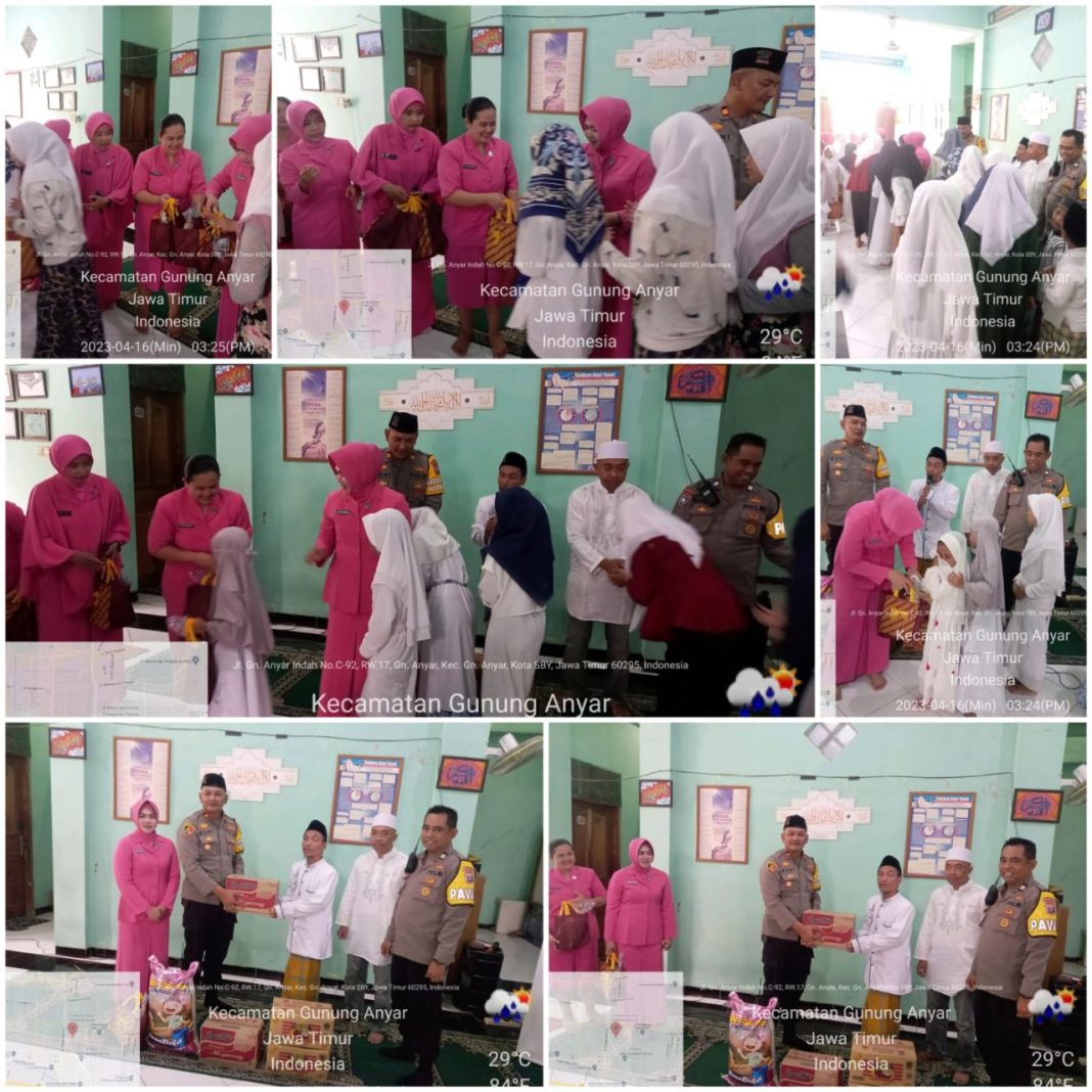 Aksi Kemanusiaan Polsek Gunung Anyar Dalam Rangka Program Bhayangkari Peduli Ramadhan 1444 H