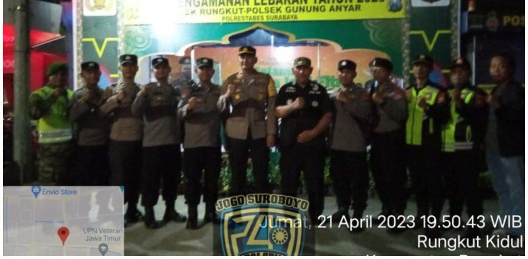 Patroli Polsek Gunung Anyar Antisipasi Takbir Keliling dan Gangster
