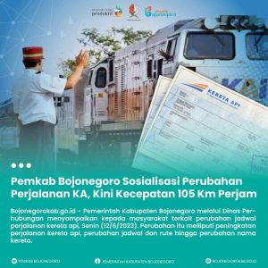 Pemkab Bojonegoro Sosialisasi Perubahan Perjalanan KA, Kini Kecepatan 105 Km Perjam