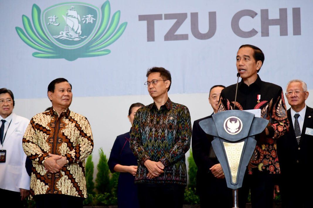 Menhan Prabowo Dampingi Presiden Jokowi Resmikan Tzu Chi Hospital