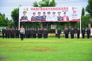 Kapolres Musi Rawas, AKBP Danu Agus Purnomo SIK, MH, Memimpin Langsung Upacara Hari Jadi Bhayangkara Ke-77