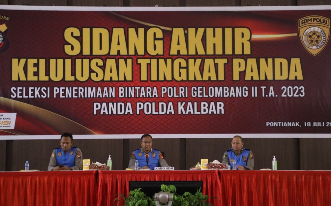 Polda Kalbar Gelar Sidang Akhir Kelulusan Penerimaan Bintara dan Tamtama Polri Tahun 2023