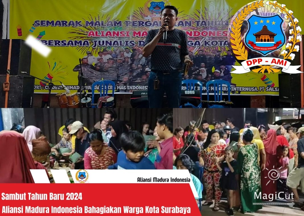Sambut Tahun 2024, Aliansi Madura Indonesia Gelar Makan Gratis & Berikan Hiburan Orkes