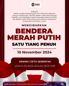 Leaflet yang diunggah di akun Instagram Disbudpar Kota Blitar himbauan guna mengenang Jasa Para Pahlawan pada esok hari 10 November 2024