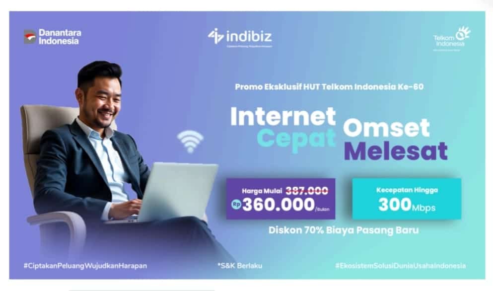 Meriahkan HUT Telkom ke-60, Indibiz Tawarkan Paket Internet Hemat
Mendorong Omset Bisnis Melesat!
