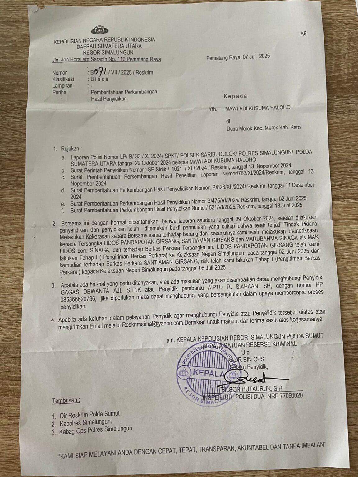 Lidos Sudah Terdakwa, Kenapa Masih Berkeliaran? Penyidik Polres Simalungun Disorot!