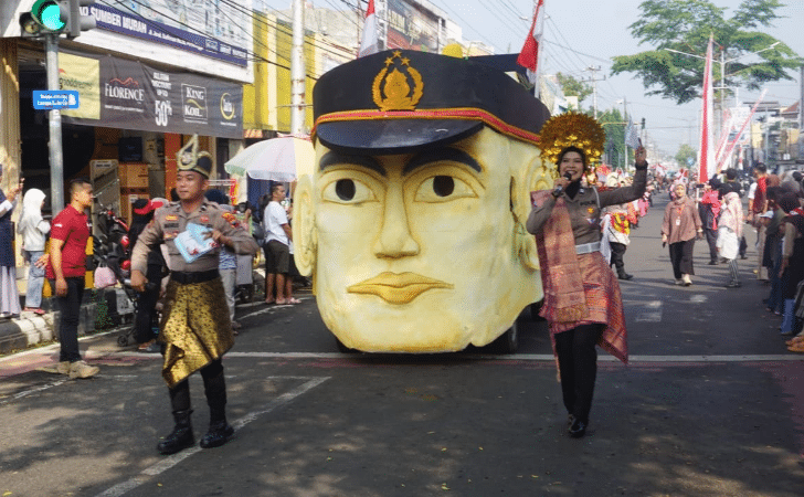 Polres Purbalingga Meriahkan Pawai Kebangsaan HUT ke-80 RI dengan Tema Ketahanan Pangan