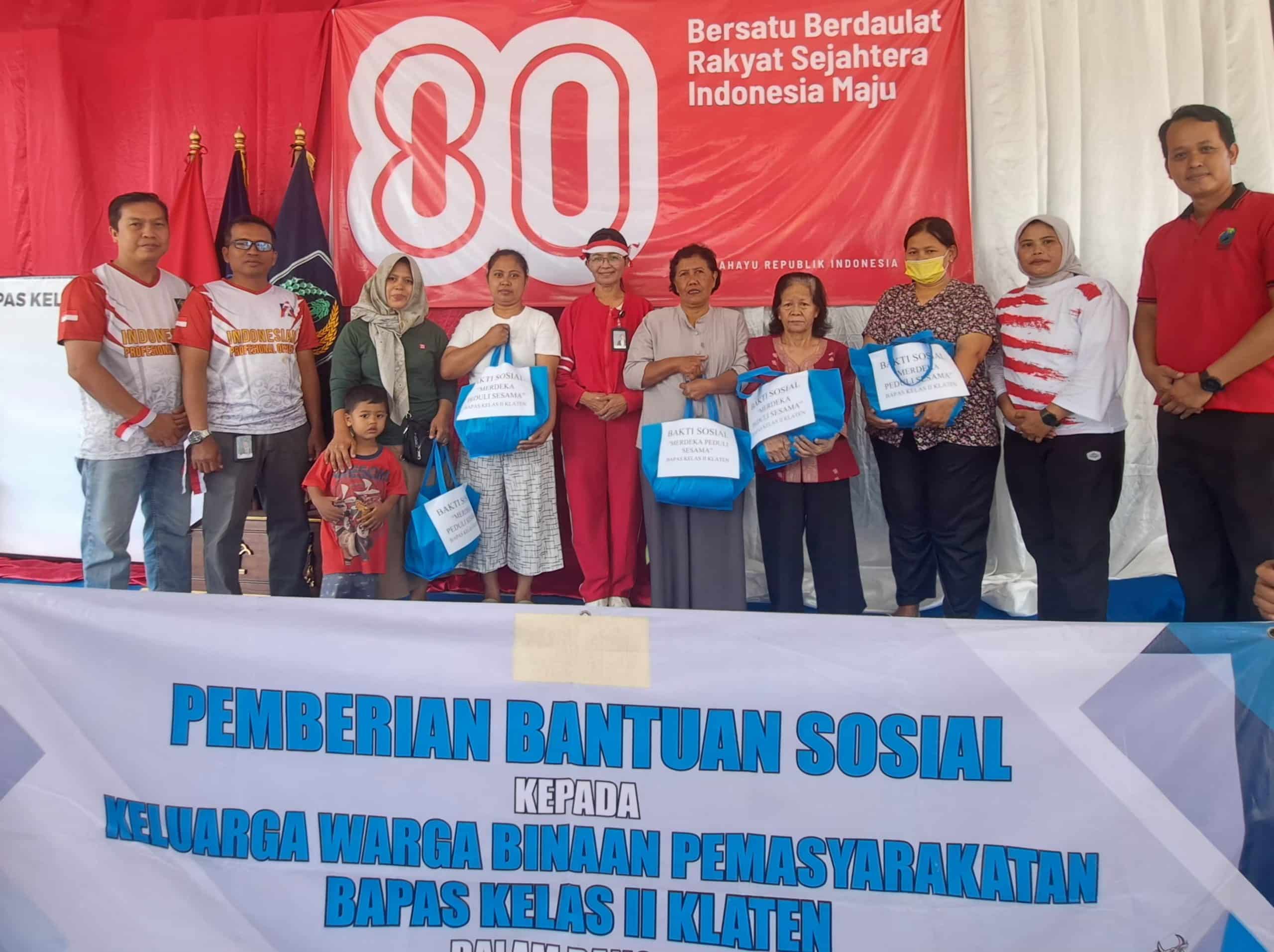 Bapas Klaten Gelar Bakti Sosial “Merdeka Peduli Sesama” Dalam Rangka Peringatan HUT Ke-80 Kemerdekaan RI
