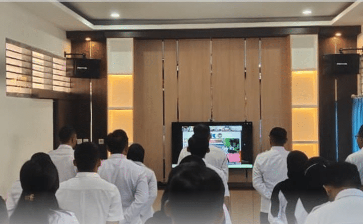 Perkuat Netralitas Dan Sinergi Kalapas Klaten Dan  Jajaran  Ikut Apel Bersama ASN Kemenko Hukum HAM, Imigrasi Dan Pemasyarakatan