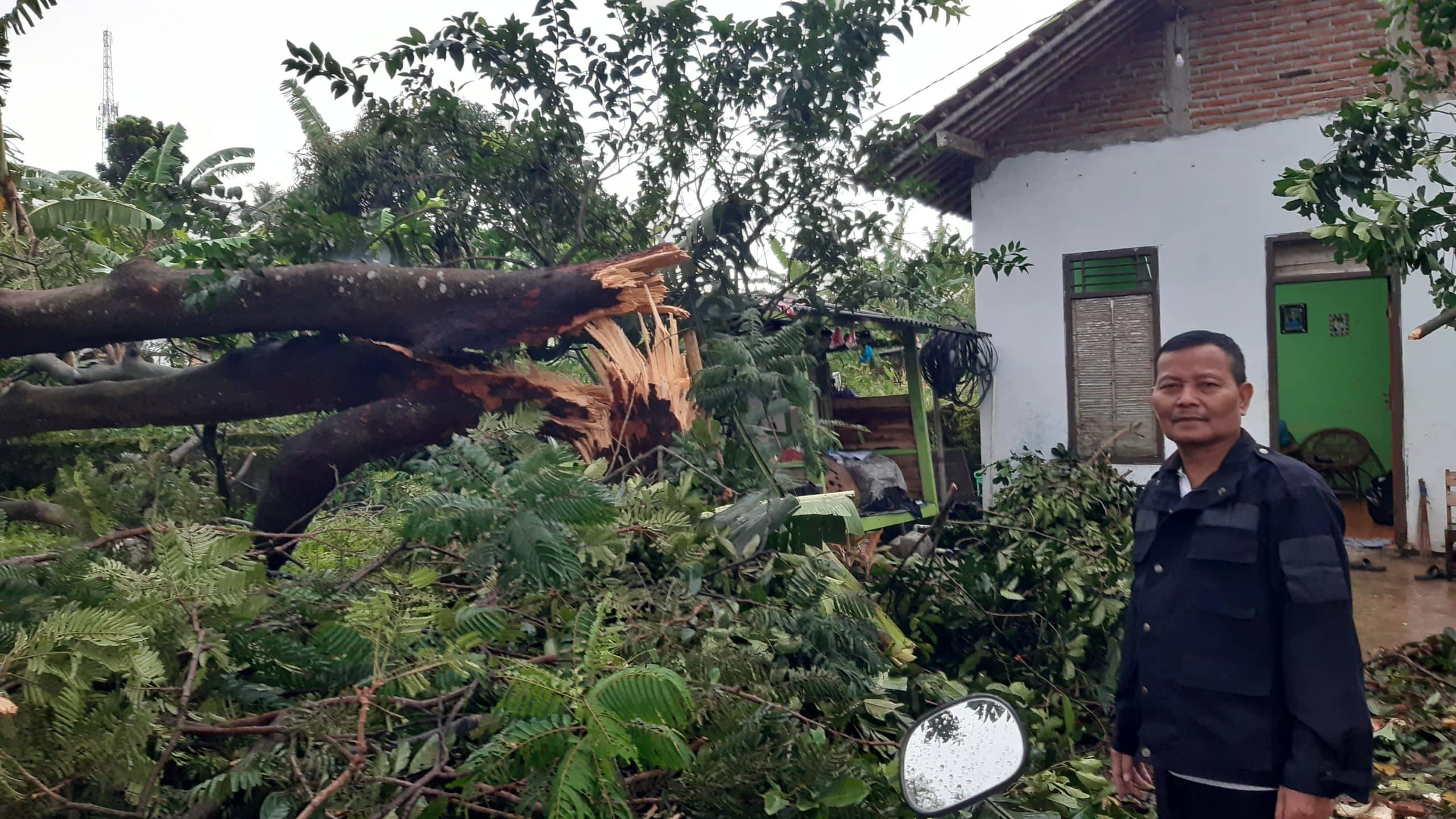 Hujan Lebat Disertai Angin Kencang Terjang Pagojengan, Puluhan Rumah Rusak dan Pohon Tumbang