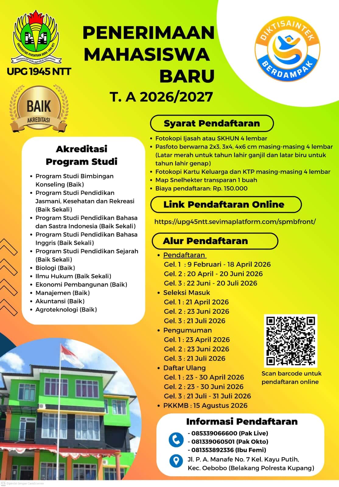 UPG 1945 Kupang Genjot Penerimaan Mahasiswa Baru 2026, Target 1.500 Mahasiswa
