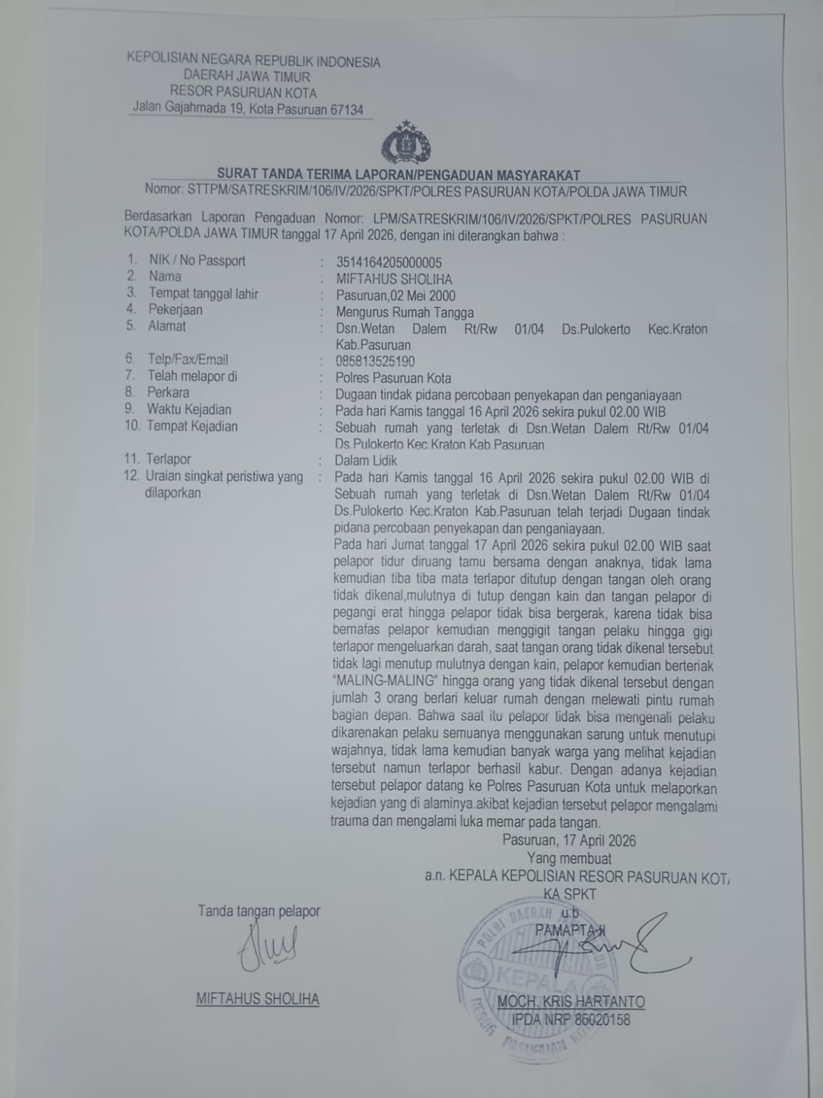 Teror Dini Hari di Pulokerto : Ibu dan Bayi 11 Bulan Disekap 3 Pria Bertopeng, Polisi Didesak Segera Tangkap Pelaku