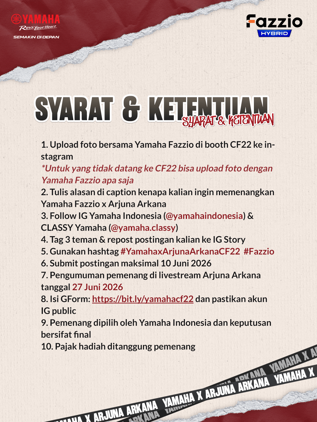 Yamaha Fazzio Hadirkan Kolaborasi dengan VTuber Arjuna Arkana di Comic Frontier 22
