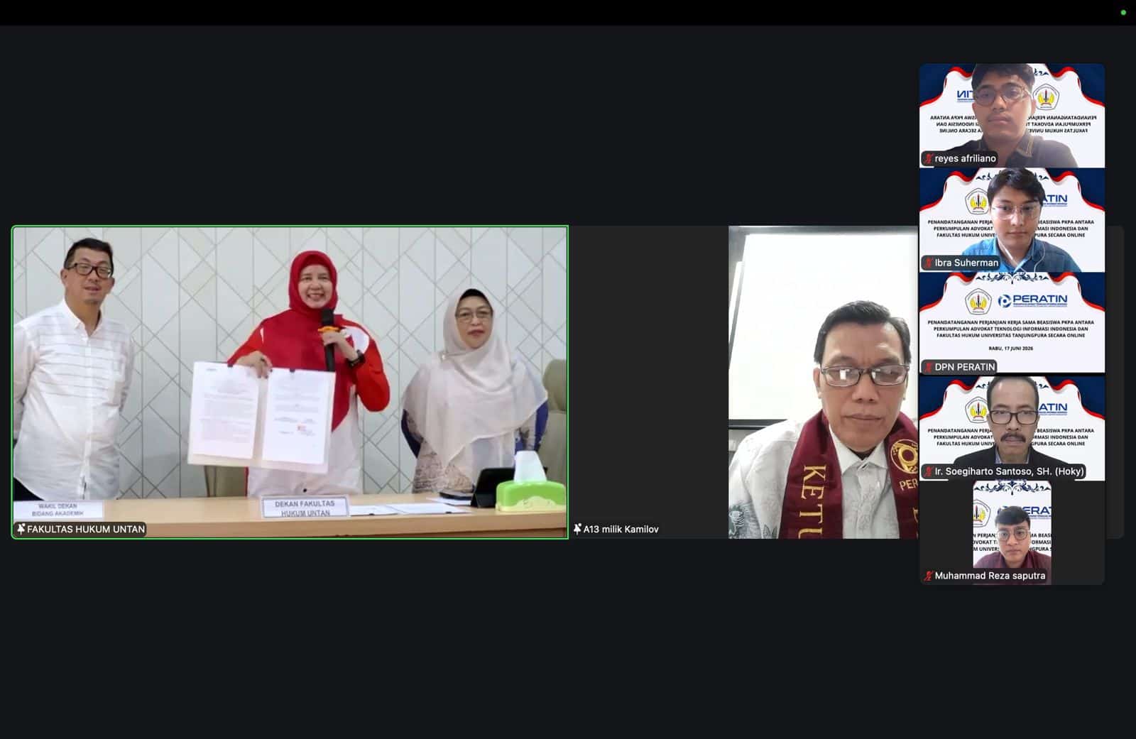 PERATIN dan FH Universitas Tanjungpura Resmi Jalin Kerja Sama Strategis untuk Memperkuat Ekosistem Hukum Digital dan Pengembangan Profesi Advokat