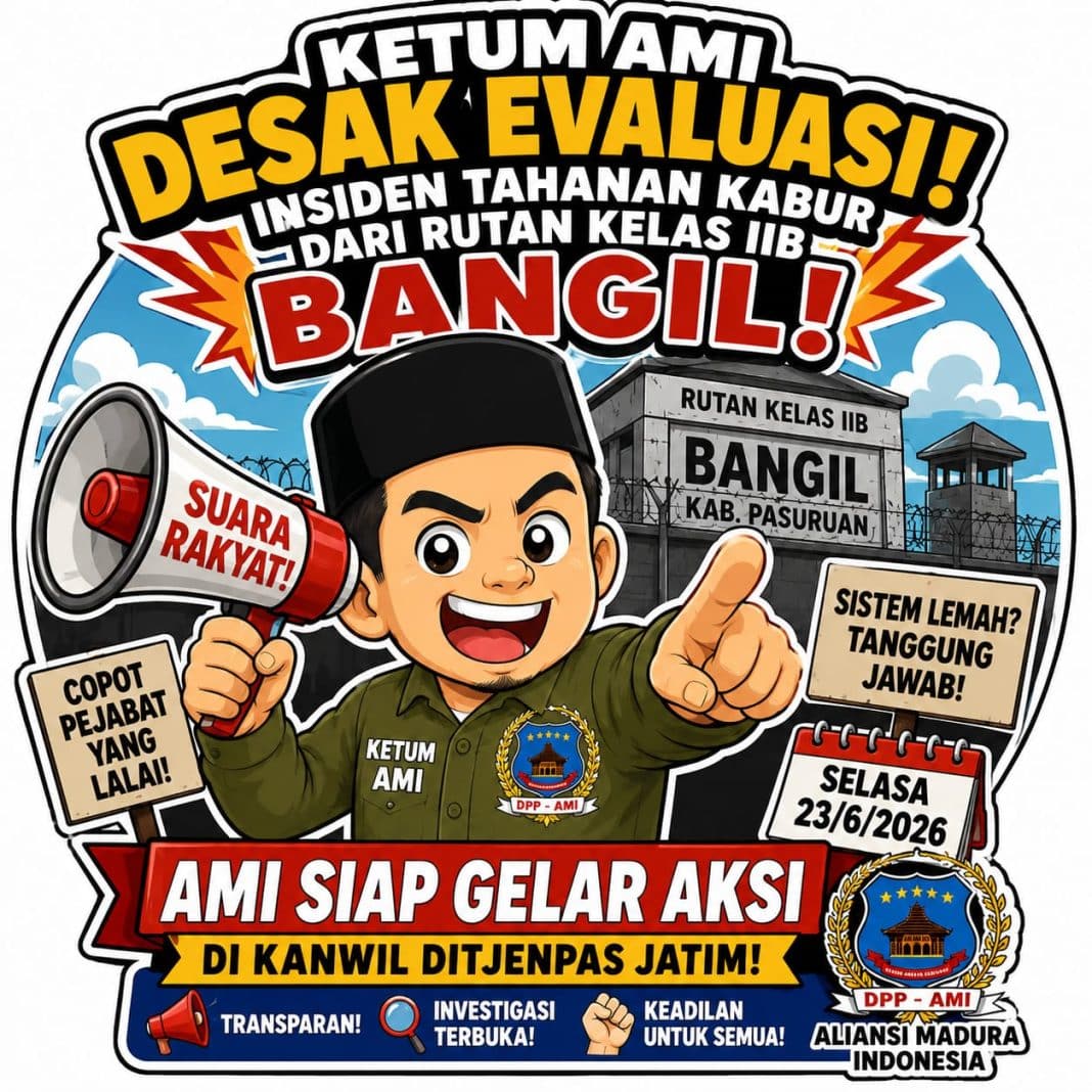 Ketua Umum AMI Minta Karutan Kelas IIB Bangil Pasuruan Dicopot, AMI Siap Gelar Aksi Demo di Kanwil Ditjenpas Jatim Dan Rutan Kelas IIB Bangil