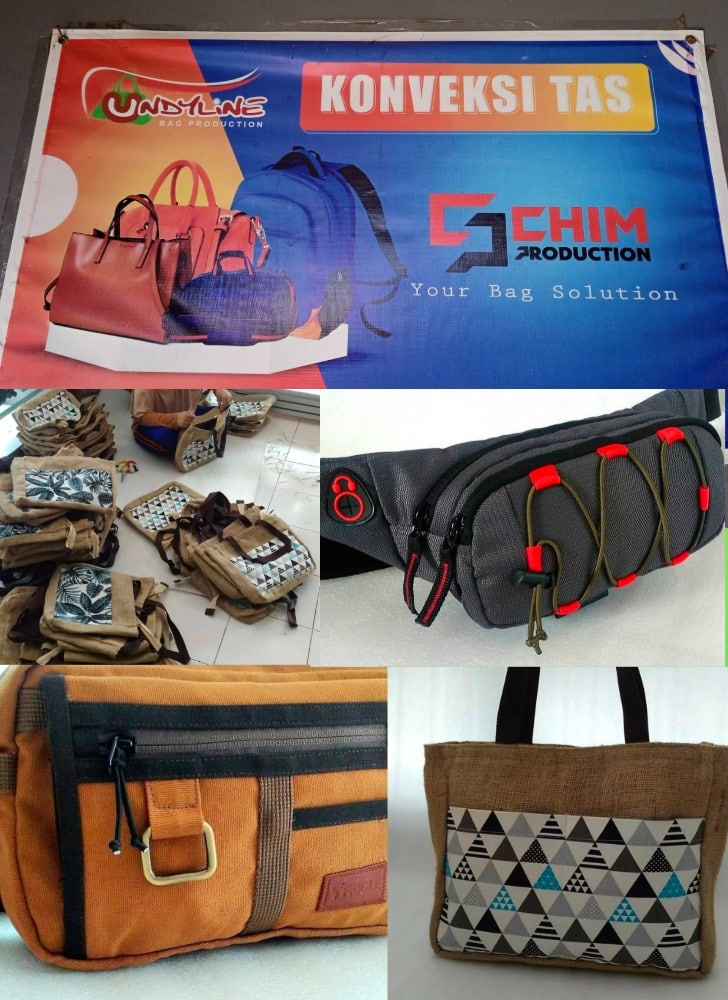 Aneka produk tas Undyline Bag Production (dok foto @ Pitut Saputra)