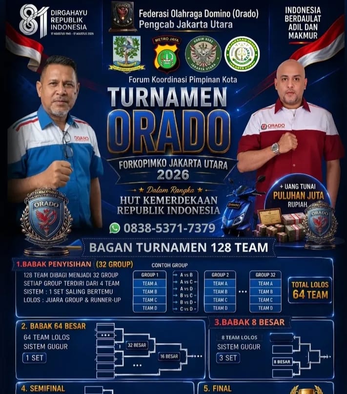 Fredy Wakil Walikota Jakarta Utara Buka Turnamen ORADO Forkopimko 2026
