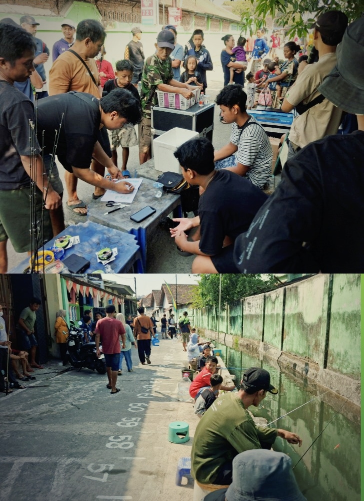 Suasana Undian Lapak peserta Mancing Hore di Kuncen, Sidodadi Delanggu (dok foto @Pitut Saputra)