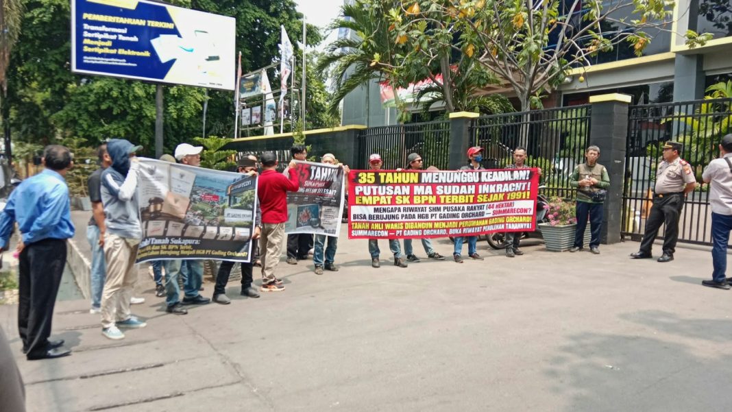 Warga Sukapura Tuntut BPN Jakarta Utara Kembalikan Tanah yang Dipersoalkan dengan PT Gading Orchard Summarecon